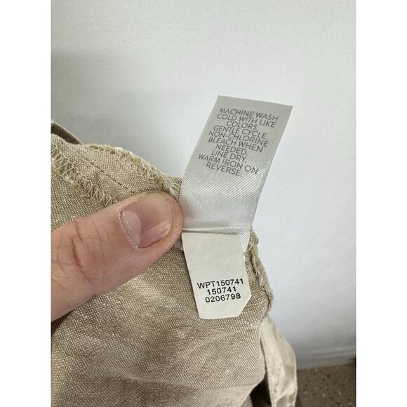 J. Jill Linen Stretch Pants Womens Small Beige Tan Flax Crop Split Leg Pull On - Picture 7 of 11